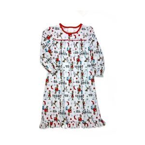 Nwt The Grinch Girl's Flannel Holiday Christmas Nightgown, Gown, M 7/8